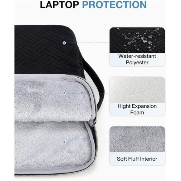 15.6 inch Laptop Sleeve Case, Compatible with 16 Inch MacBook Air Pro - Picture 4 of 7